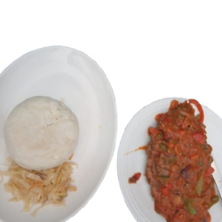 Ugali with fish and rice